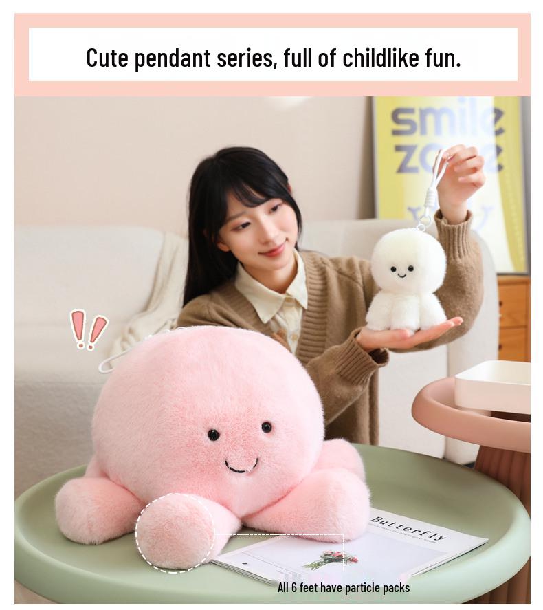 Rotating Octopus & Jellyfish Plush Doll Pillow - Cute Cartoon Stuffed Toy Gift for Girls