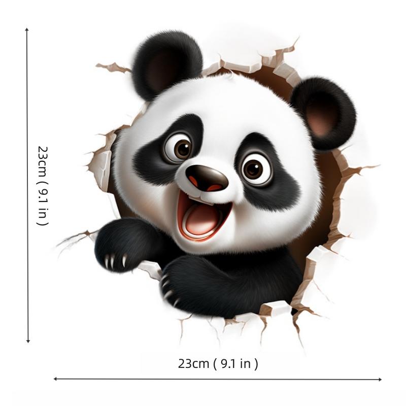 HD 3D Panda Car Stickers Scratch Covering UV Cartoon Car Body Door Stickers Personalized Creative 3D Electric Car Stickers