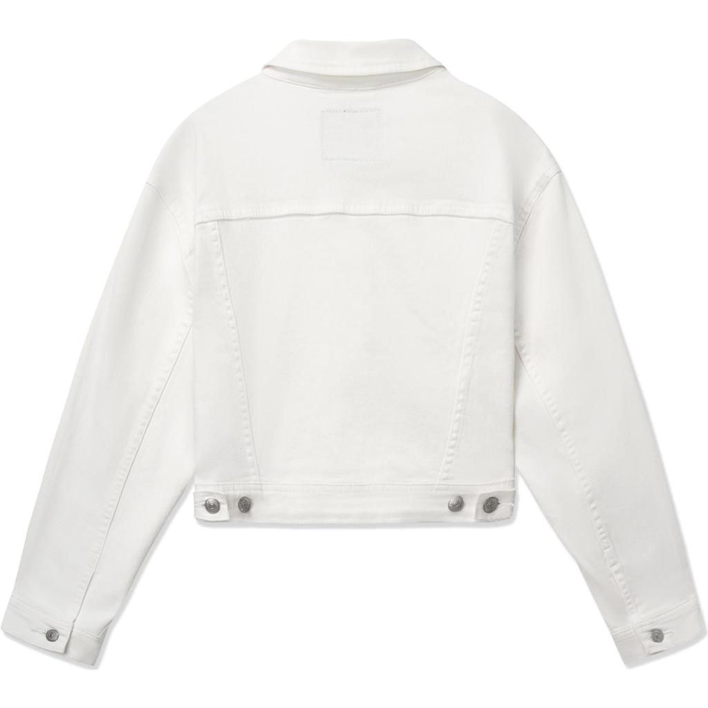 Levis SS24 Summer Collection Solid Color Short Button-Up Denim Jacket Women Jackets White 001C7-0002