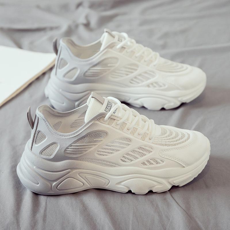 

Korean Women s Mesh Casual Shoes Summer Hollow-out Breathable Sneakers Fashion Student Sandals 35 серый