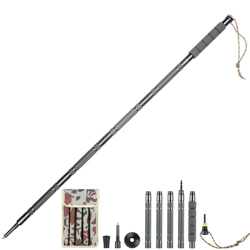 Men s Women s Lightweight Aluminum Trekking Pole Outdoor Multifunctional Detachable Hiking Stick Iron Tip Foldable Feature