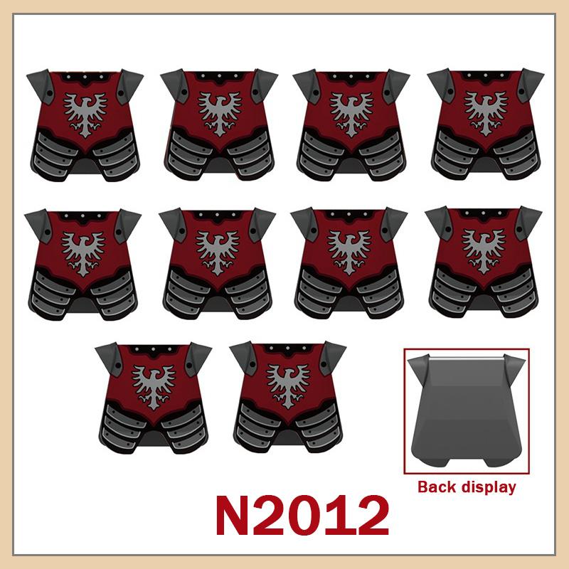 Medieval Military Castle Knight Armour Shoulder Armor Building Blocks Soldier Figure Parts Printed Army Warrior Bricks Toy Gifts
