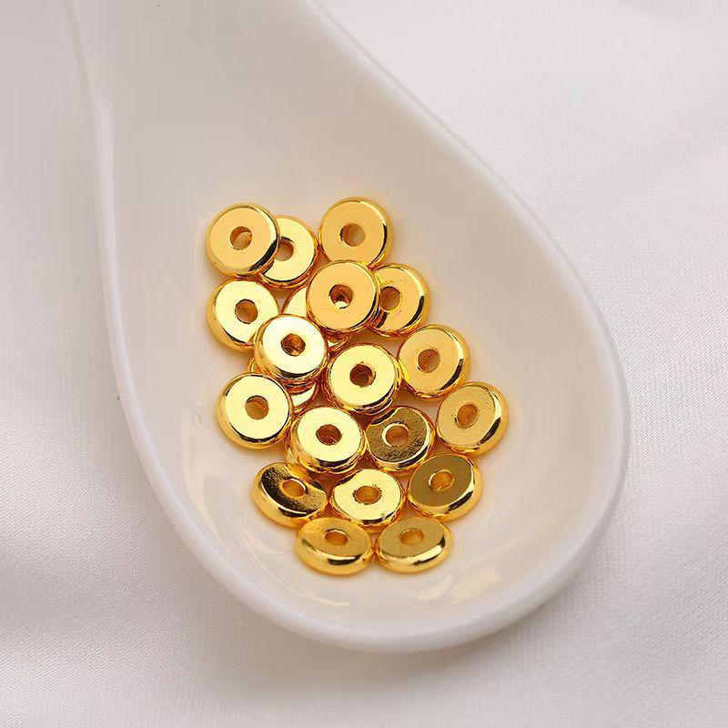 18K Gold Plated Smooth Spacer Beads for DIY Bracelets - 6mm Jewelry Accessories