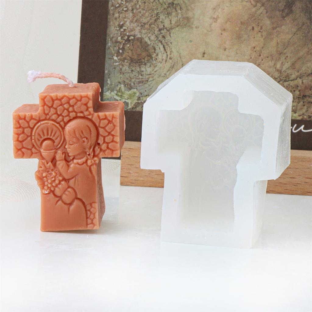 Religious Family Silicone Candle Molds for Candle Soap Christmas Decoration Epoxy Resin Silicone Molds for Art Craft