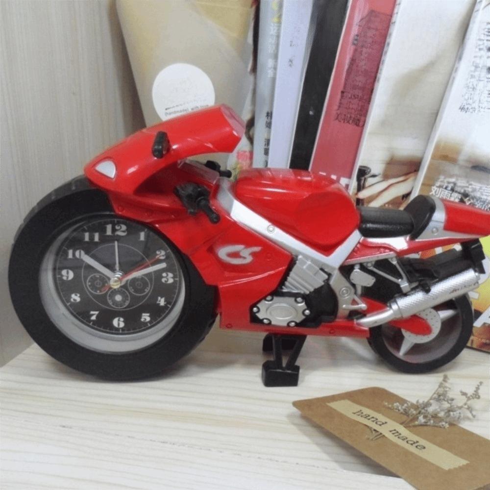 Cartoon Motorcycle Alarm Clock Silent Movement Plastic Bedhead Alarm Clock Drop-proof Mini Alarm Clock for Children