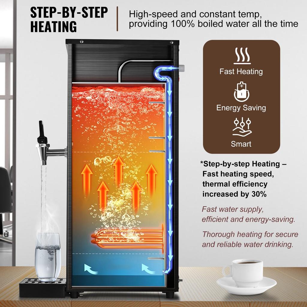 VEVOR Commercial Water Boiler, Electric Hot Water Dispenser with 316 Stainless Steel Heating Tube