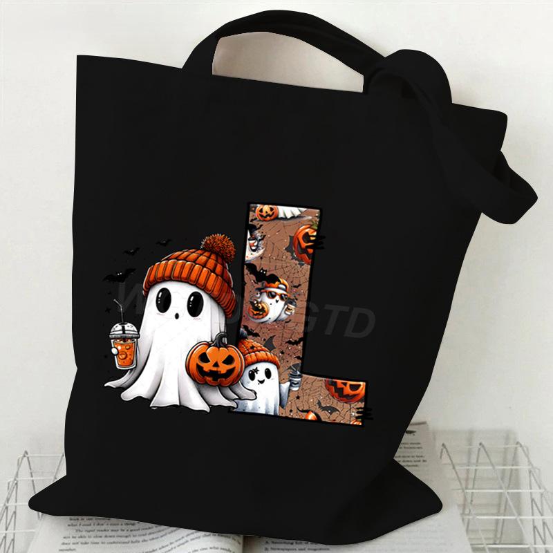 26 Letters Personalized Printing Trend Handbag Commuter Shoulder Bag Canvas Bag