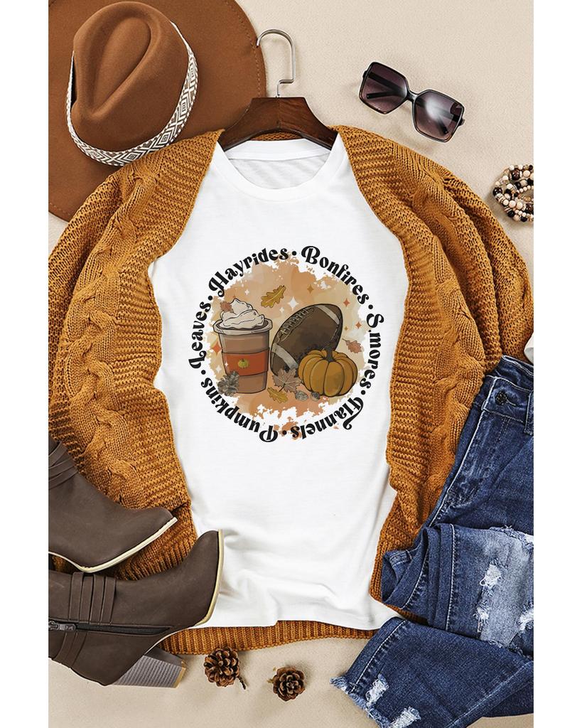 Azura Exchange Pumpkin Rugby Graphic Print Tee