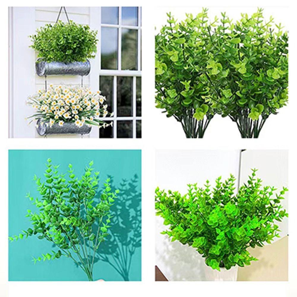 

Eucalyptus Artificial Plants Leaf 7 Fork Green Stems Plants DIY Plastic Plants Leaves Wedding