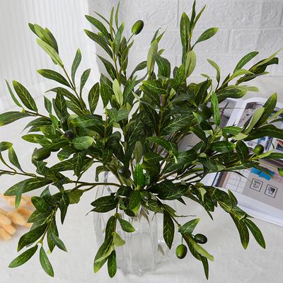 Artificial Olive Greenery Branch with Stem 45388 Green Fork Realistic Reusable Faux Leaf Plants Home Table Centerpiece Wedding