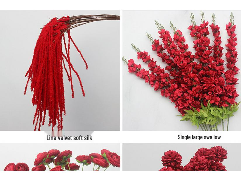Wine Red Artificial Floral Bouquet - Chinese Wedding & Engagement Ceiling Decoration