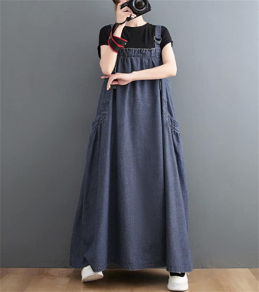 Salopette ample Body Maternité Pull Long Oversize Denim [Mouhokyo] Jupe, Couvrant, Combinaison-jupe, Jupe, Robe, Femme (Couleur photo, XL, XL)