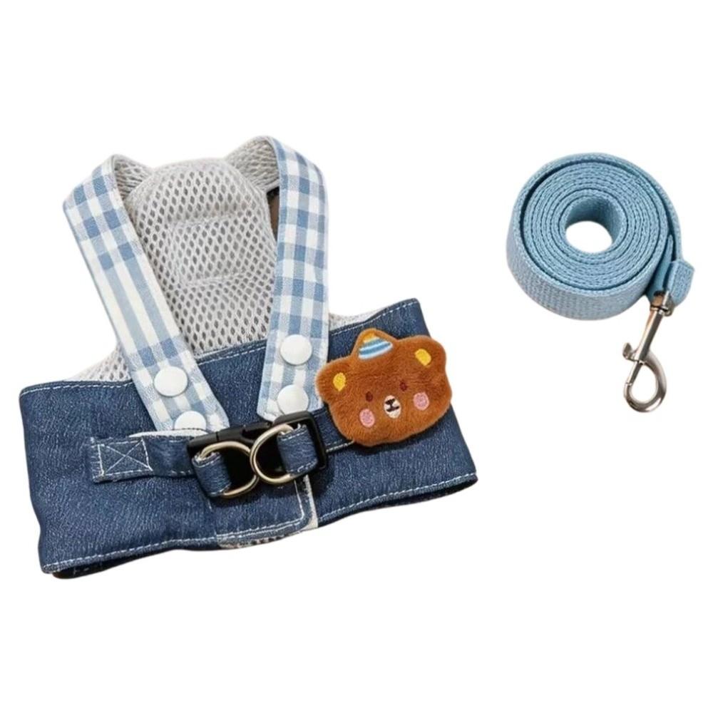 Adjustable Buckle Pet Harness Set Adjustable Pet Walking Set Cute Dog Vest Harness Pet