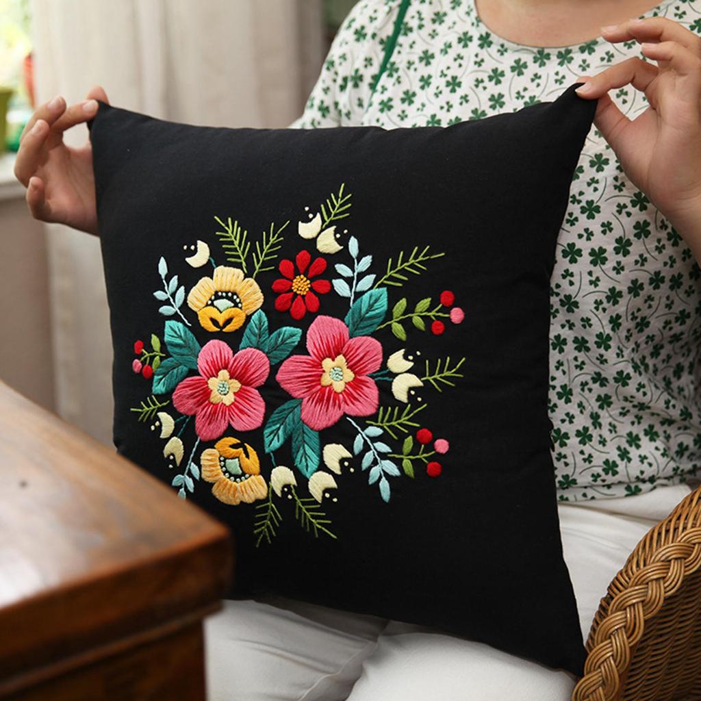 DIY Embroidery Pillow Covers Kit Home Decor Pillow Case Kit Cross Stitch Kits for Sewing Supplies Wedding Sofa Kids Decorative