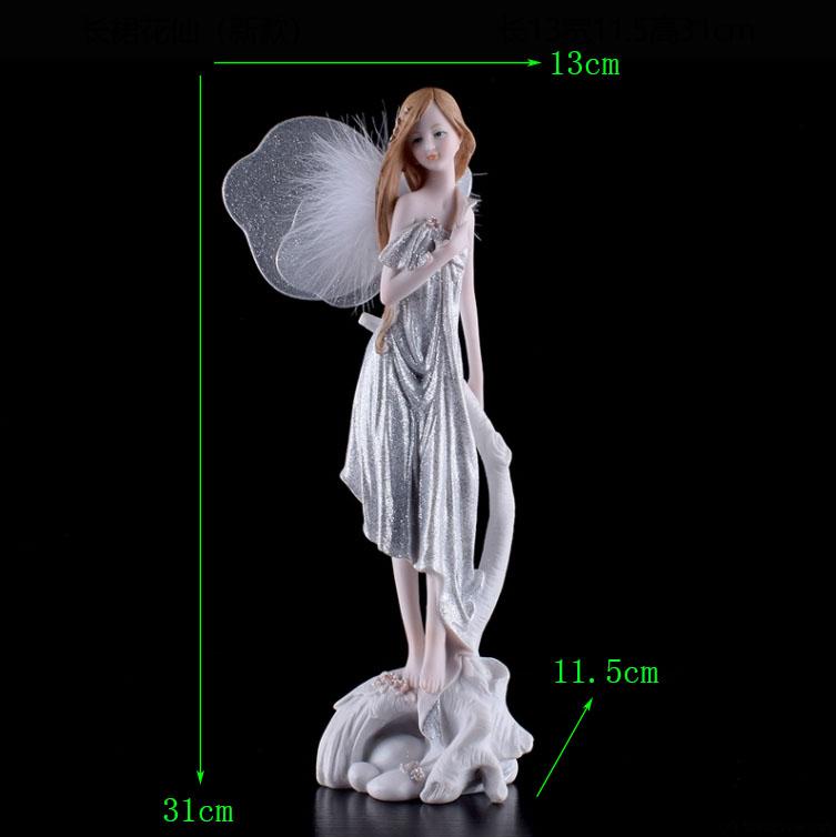 Europe Flower Fairy Beauty Angel Figurines Decoration Resin Home Crafts Desktop Cute Ornament Birthday Wedding Gift Accessories