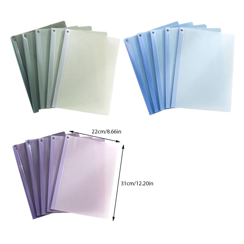 5Pcs Clear File Sleeve with Long Clamp Document Test Paper Organizers Large Capacity Filing Folder for Sutdent Teacher