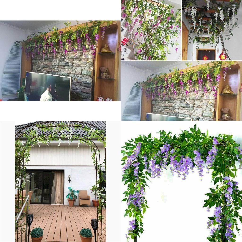 Lifelike 2x Artificial Wisteria Flower Vine With Stunning Colors For Home Decor