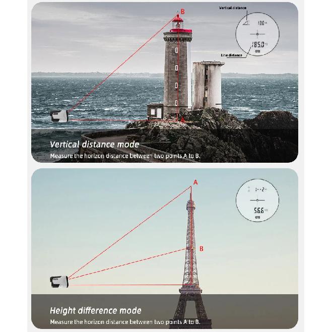 1200m USB Type-C Rechargeable Golf Laser Rangefinder with Slope Adjusted Flag-Lock Vibration Distance Meter