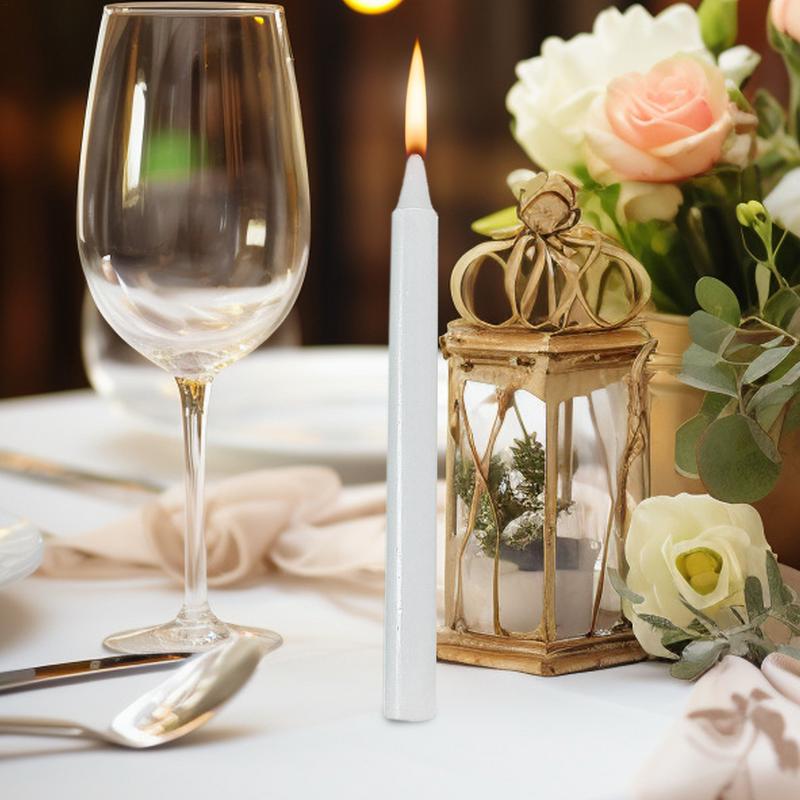 10pcs Unscented Candles Power Outage Emergency Candles Long Rod Natural Wax Wedding Table Decoration Candles