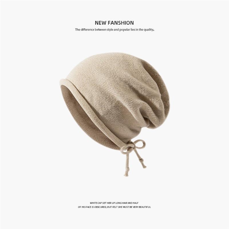 Winter women's plush ear protection warm wool hat retro dual-purpose bag hat street style knitted hat