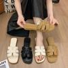 Fashion Women Slippers 2025 New Summer Square Toe Ladies Slippers Sexy Sandal Slippers Female Fashion Woman Sandals Non Slip Flat Shoes