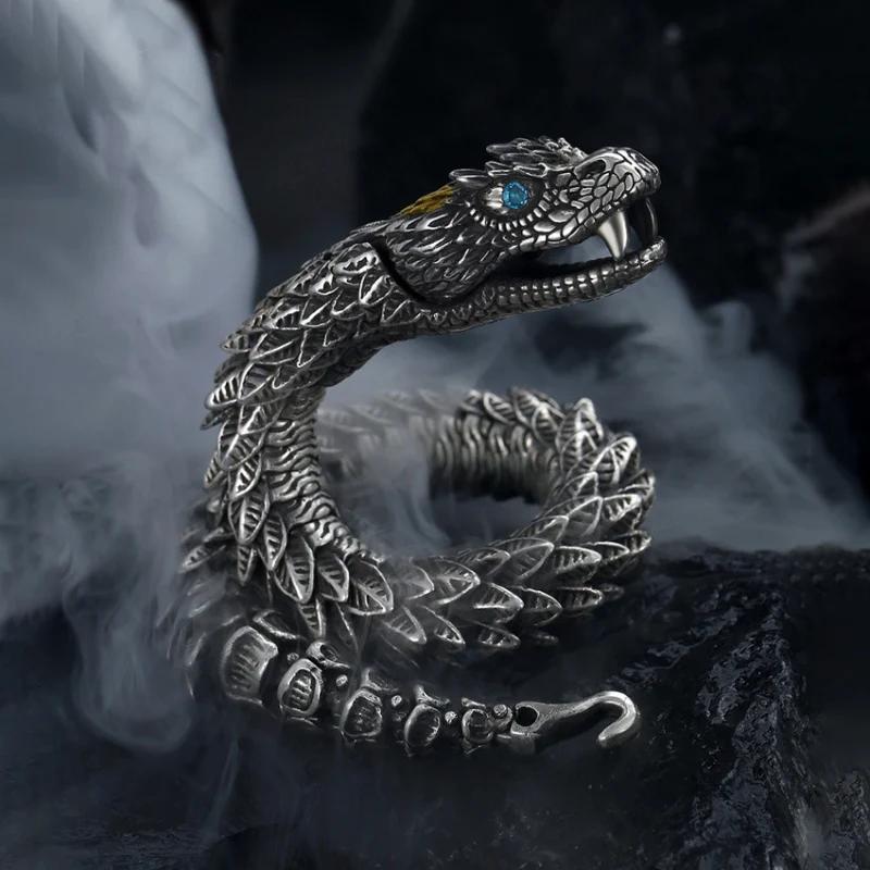 Vintage Punk Men Hip Hop Style Bracelet Snake Bangles Jewelry Accessory