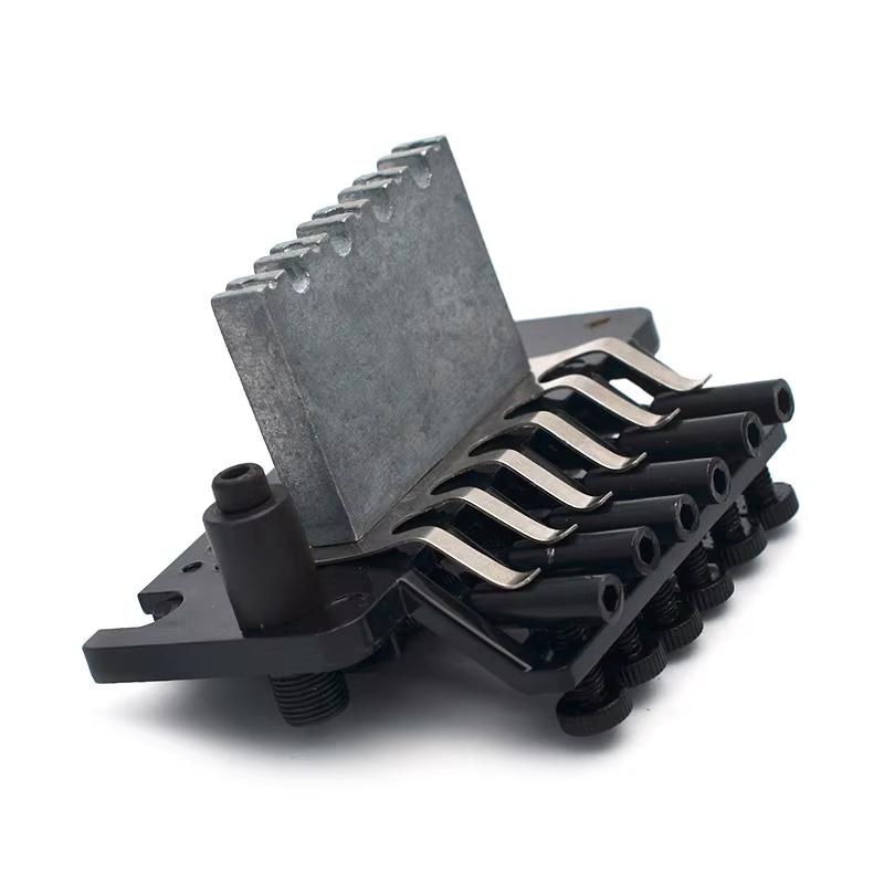 Doppel-Locking-Tremolo-Brückensystem mit Vibratohebel für E-Gitarre, Schwarz Gold Chrom Farbe Gitarrenteil