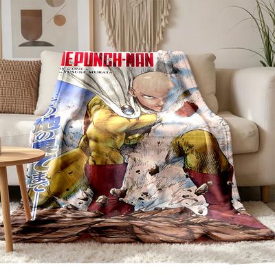 One Punch Man Soft and Comfortable Flannel Suitable for Sofas Living Rooms Outdoor Camping Travel and Also Makes a Great Anniversary Gift