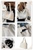 Tote shoulder for women [Aquamie] bag, canvas, bag, canvas, simple, (white)
