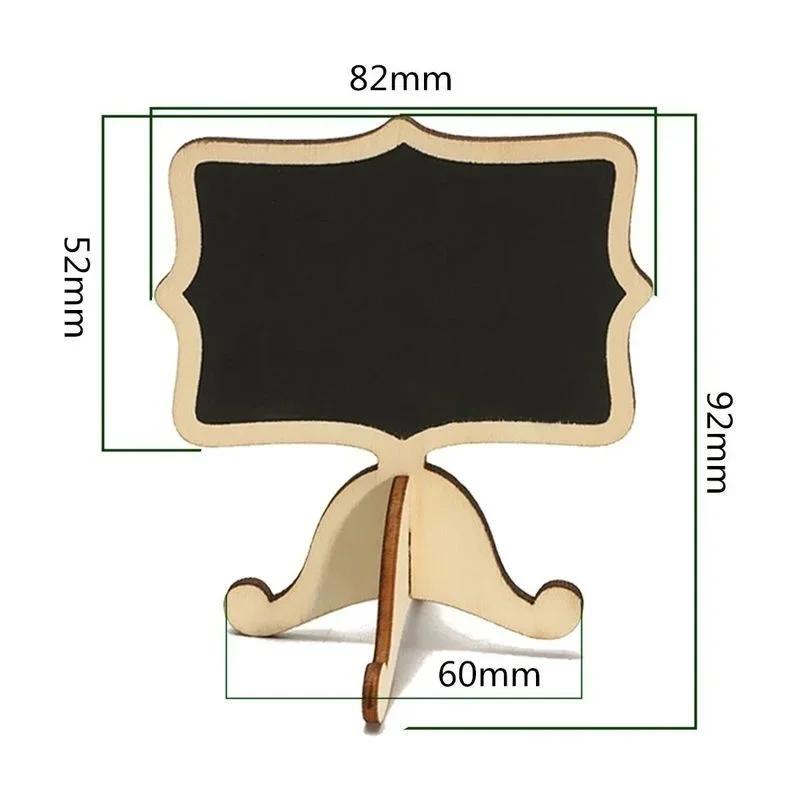 10PCS Mini Card Wooden Small Blackboard Desktop Message Decoration Single-sided Cute Girl Heart Crafts