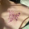 High-End Small Fresh, Simple And Cute Purple Butterfly Flower Tattoo Sticker