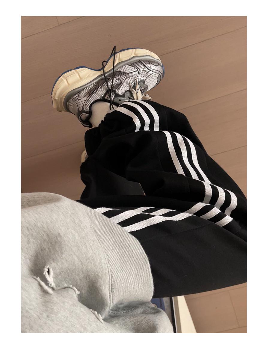 

Женские серые повседневные спортивные брюки ZTHP American с тремя полосками, широкие M