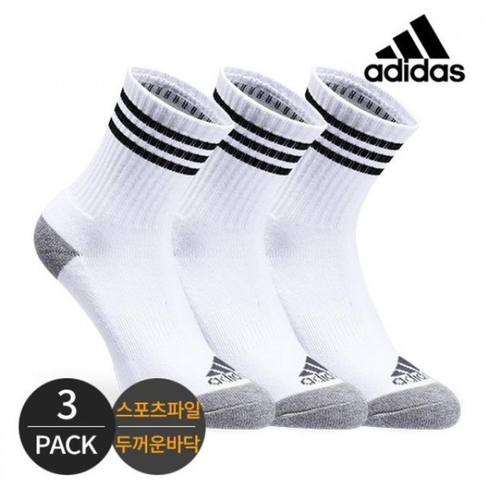 

Adidas Golf Women s Sports Pile Front Logo 3 stripe Mid length Neck Socks 3P WH