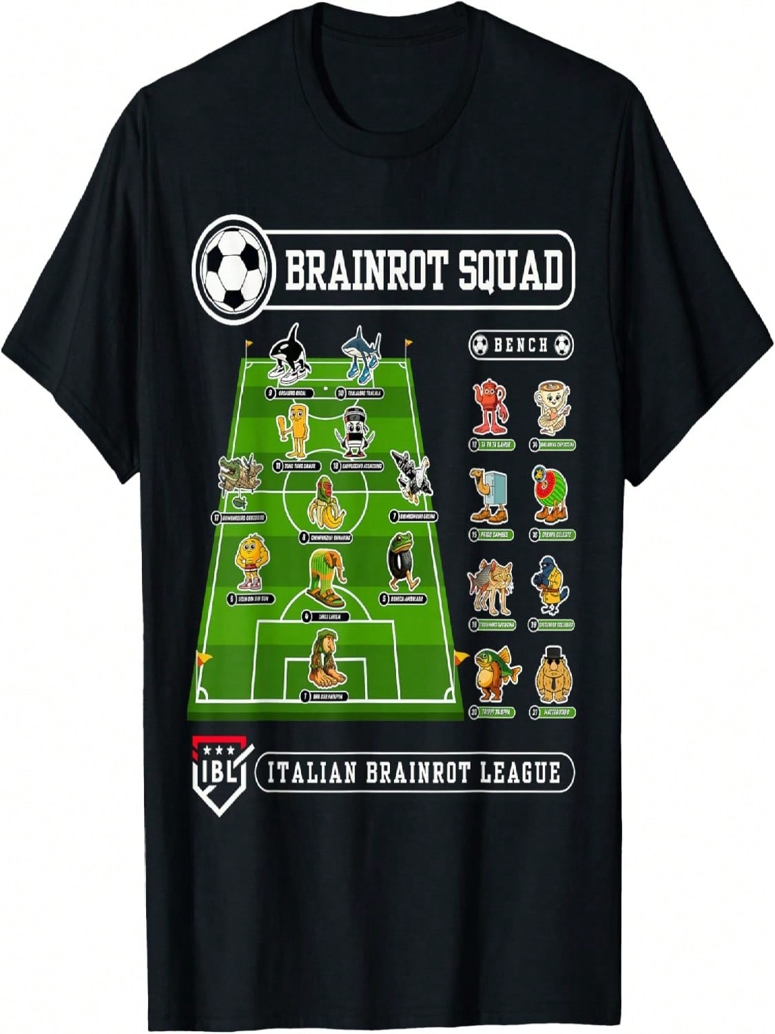 Italian-Brainrot Sport Meme Soccer Squad Football Funny T-Shirt S разноцветный