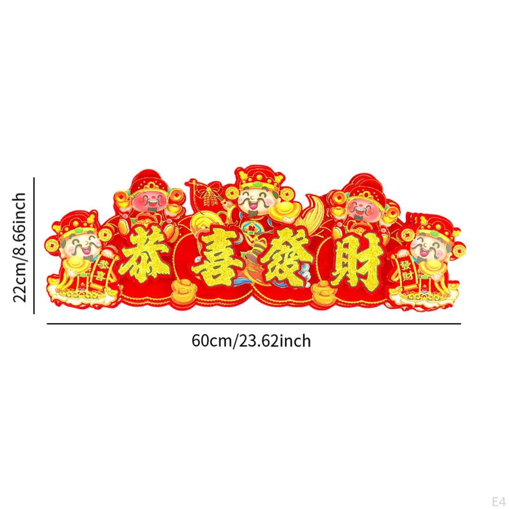 Chinese Year Banner Lucky Spring Decoration for Indoor Outdoor Farmhouse Door