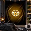 Wall Hanging Tapestry Boston Bruins Print Cloth for Living Room Bedroom Home Decor