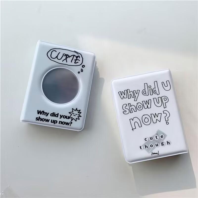 3 Inch Idol Card Binder Photo Album Letter Printed Hollow 40 Pockets Name Card Book Photo Album Card Photocard ID Holder