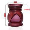 India Handcrafted Soapstone Aroma Burner Oil Diffuser and 1 Tea Light Candle (Red)