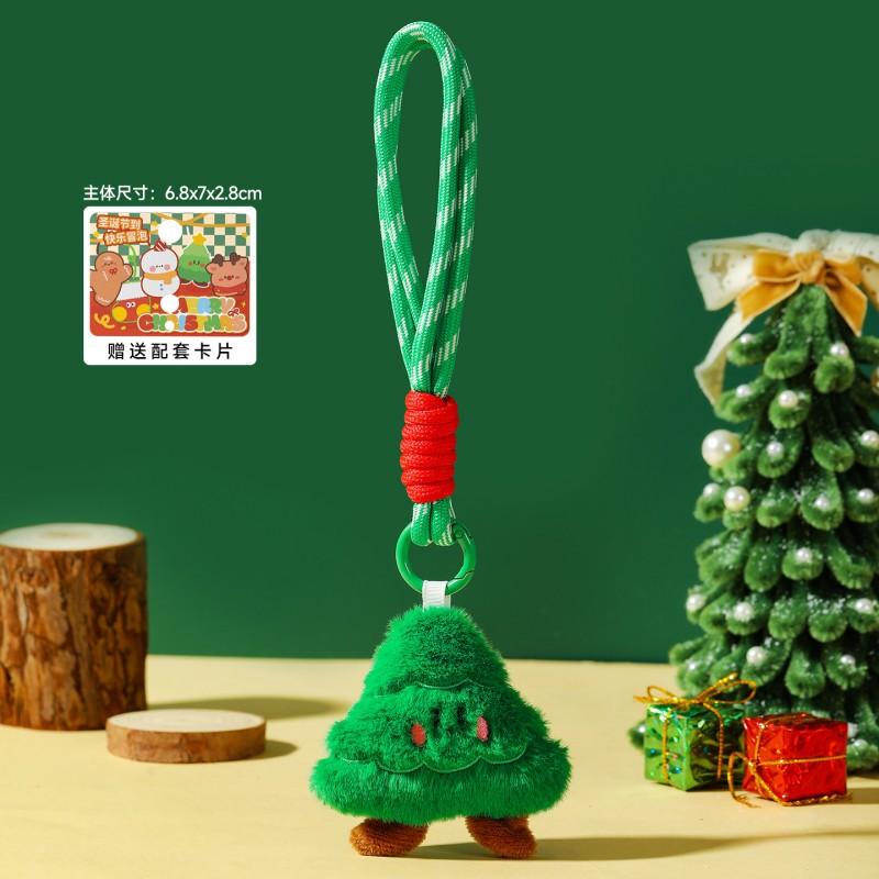 Christmas Plush Keychain Christmas Tree Deco Plush Keychains Backpack Christmas Party Gift Items Souvenirs Santa Claus Reindeer Xmas