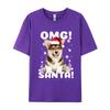 Christmas Dog T Shirts Fashion Premium Cotton Crew Neck Tee Shirts Male Plus Size Sweatshirts High Quality