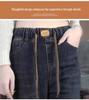 2025 Elastic Fleece-Lined High-Waisted Slimming Straight-Leg Jeans for Autumn/Winter