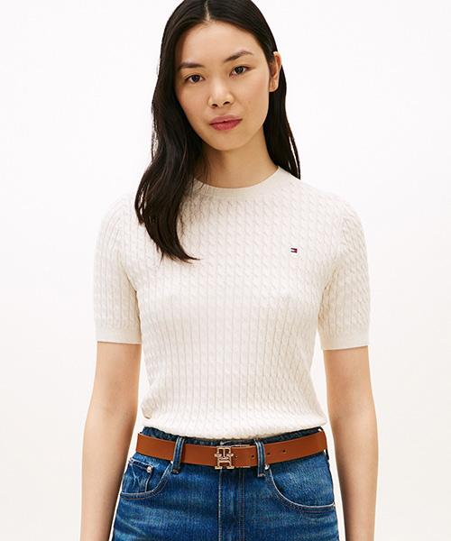 TOMMY HILFIGER Mini Cable Crew Neck Sweater (T22G1Kto060Wt20F5)