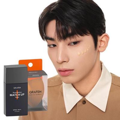 Graphen Matchup Foundation 40ml Main Product + Puff Special Set (choose 1 of 3 Types), Korean Men's Popular Cosmetics
