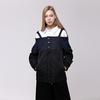 Wunder Geist Denim Color Block Off-Shoulder Ma-1