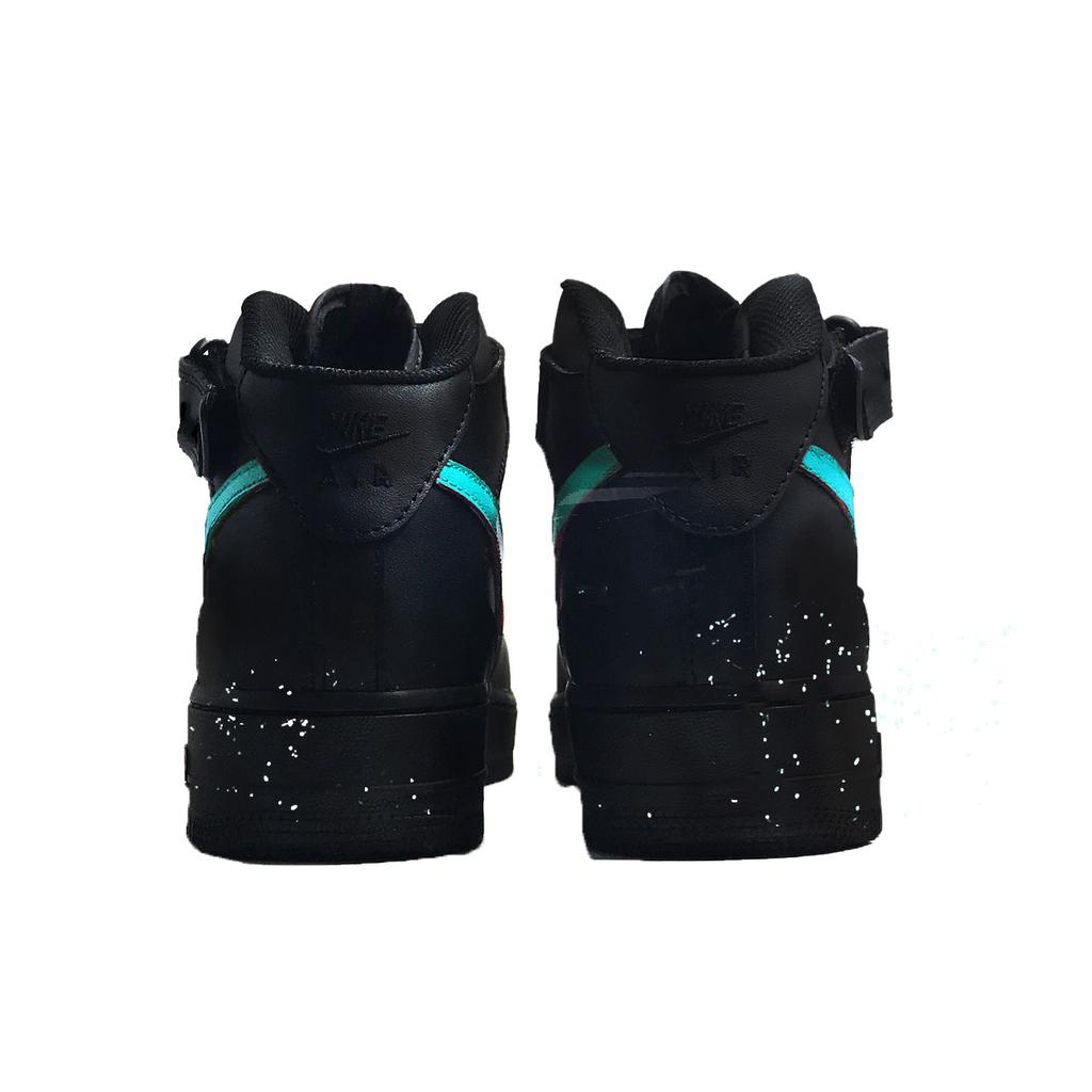 Nike Air Force 1 Fluoreszierendes Meer Termin Synthetisches Leder CW2289-001(Team1709-)
