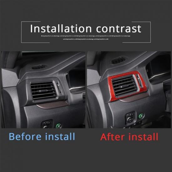 Red Carbon Fiber Center Console Side Vent Frame Sticker For Honda Pilot 17+