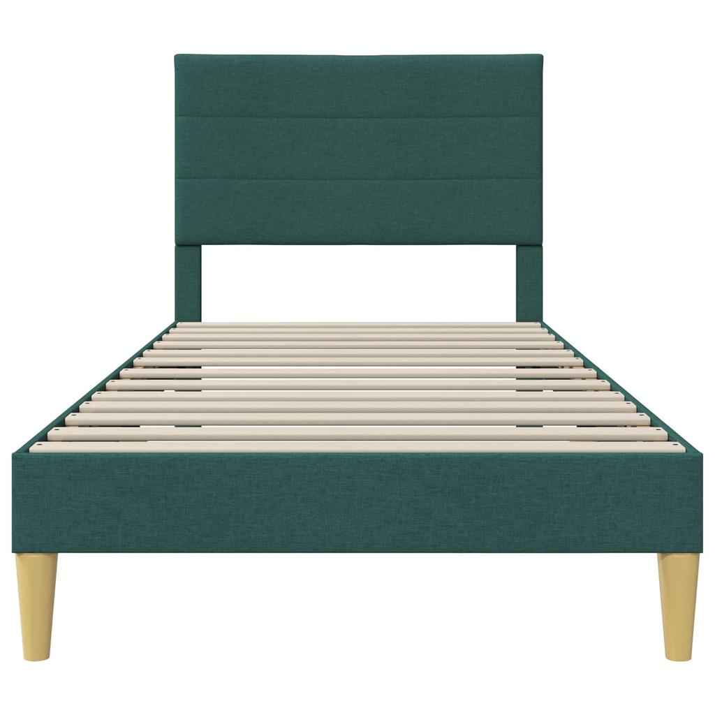 Bed Frame with Headboard Dark Green 31.5 x 78.7 (80 x 200 cm) Fabric