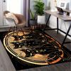 1pc. Luxury Gold Black Cat Mandala Rug for Home Decor, Office Carpet, Yoga Mat, Outdoor Blanket, Unique Gift Idea