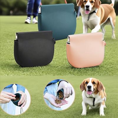 1 Stück Tragbare Silikon-Hundeleckerli-Tasche Haustier Hund Trainieren Futter Snacks Taschen Tasche Spazierengehen Hundetraining Futteraufbewahrung Produktversorgung