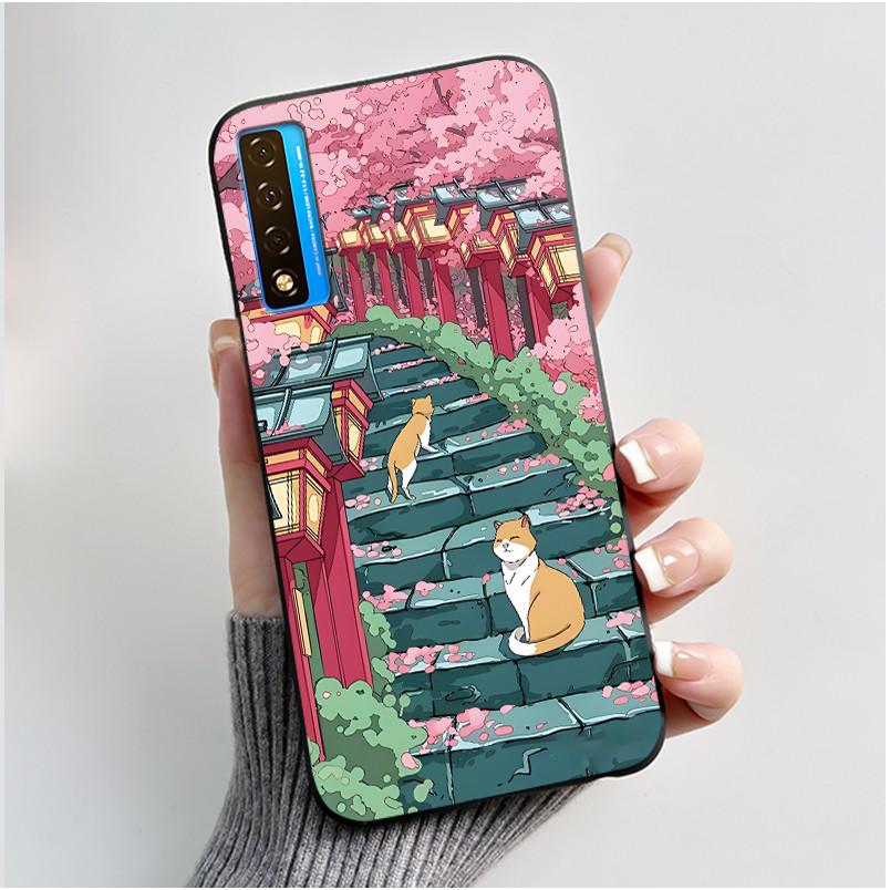 Casing For TCL 20 5G 20L+ 20S 20L Case Aesthetic Cute Cat Astronaut Black Soft Silicone Back Cover For TCL 20 Pro 5G Phone Case
